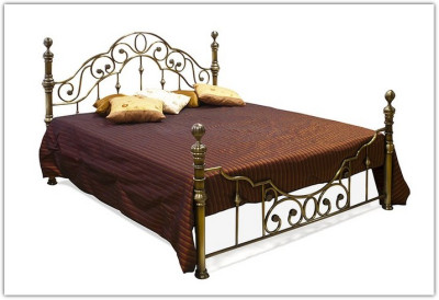 Кровать металлическая VICTORIA 140/160/180х200 Античная медь (Antique Brass)