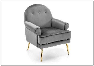 Кресло Halmar SANTI (серый/золотой)