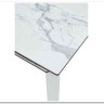 Стол CORNER 120 HIGH GLOSS STATUARIO керамика, стекло/ белый каркас, DISAUR заказать по цене 59 400 руб. в Перми