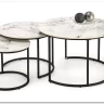 Комплект Halmar GILDA, 3 стола журнальных (белый мрамор/черный) заказать по цене 20 798 руб. в Перми