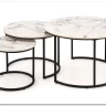 Комплект Halmar GILDA, 3 стола журнальных (белый мрамор/черный) заказать по цене 20 798 руб. в Перми