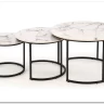 Комплект Halmar GILDA, 3 стола журнальных (белый мрамор/черный) заказать по цене 20 798 руб. в Перми