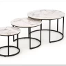 Комплект Halmar GILDA, 3 стола журнальных (белый мрамор/черный) заказать по цене 20 798 руб. в Перми