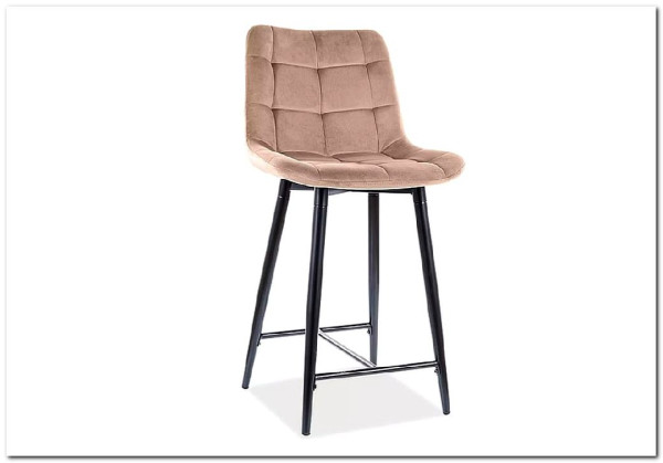 Полубарный стул Signal CHIC H-2 VELVET (бежевый/черный мат) заказать по цене 12 364 руб. в Перми