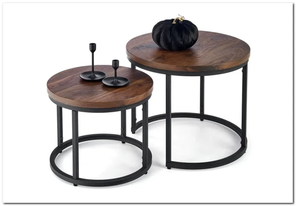 Комплект Halmar OREO 2 стола журнальных (ореховый/черный) заказать по цене 14 926 руб. в Перми Комплект Halmar OREO 2 стола журнальных (ореховый/черный) заказать по цене 14 926 руб. в Перми