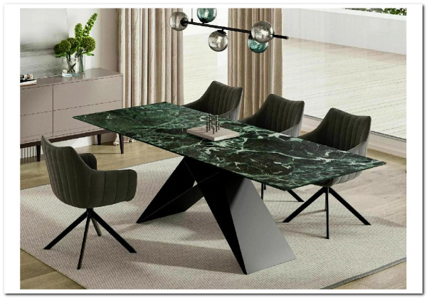 Стол обеденный Signal WESTIN Ceramic 160 раскладной (Verde Alpi морской/черный мат) заказать по цене 152 669 руб. в Перми