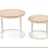 Комплект Halmar OREO (2 стола журнальных) (травертин/белый) заказать по цене 14 926 руб. в Перми