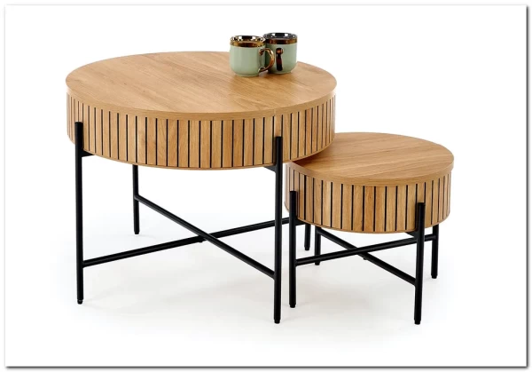 Комплект Halmar DANTE (2 стола журнальных) (натуральный/черный) заказать по цене 20 873 руб. в Перми