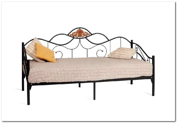 Купить Кровать Federica (mod. AT-881) 90*200 см (Day bed), красный дуб/черный с доставкой по России по цене производителя можно в магазине Другая Мебель в Перми