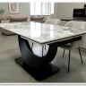 Стол обеденный Halmar FERNANDO 160 раскладной (белый мрамор/черный) заказать по цене 120 335 руб. в Перми