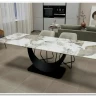 Стол обеденный Halmar FERNANDO 160 раскладной (белый мрамор/черный) заказать по цене 120 335 руб. в Перми