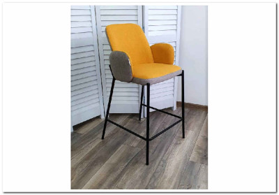Полубарный стул NYX (H=65cm) VF106 желтый / VF120 серый