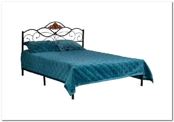 Купить Кровать Federica (mod. AT-881) 160*200 (Queen bed), красный дуб/черный с доставкой по России по цене производителя можно в магазине Другая Мебель в Перми