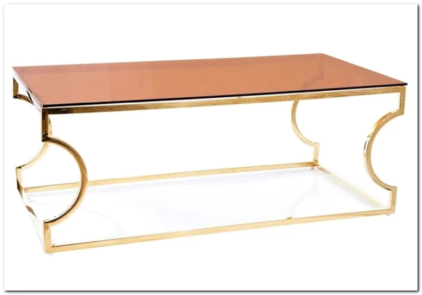 Стол журнальный Signal KENZO A (дымчатый янтарь/золотой) заказать по цене 35 145 руб. в Перми