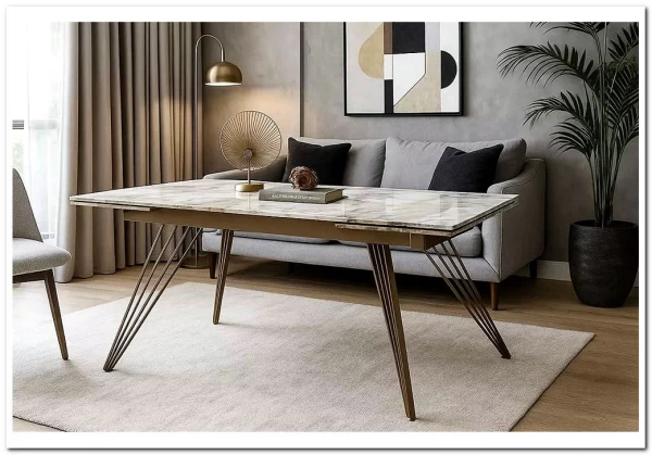 Стол АСЕРРА-1 (ACERRA-1) 160 цвет ГРАНД ЖАДЕ (GLOSS GRAND JADE, керамика/ ШАМПАНЬ, ®DISAUR заказать по цене 93 555 руб. в Перми