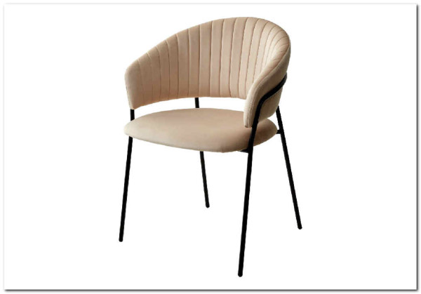 Стул ГЕММА цвет бежевый #H06 велюр / черный каркас заказать по цене 6 500 руб. в Перми