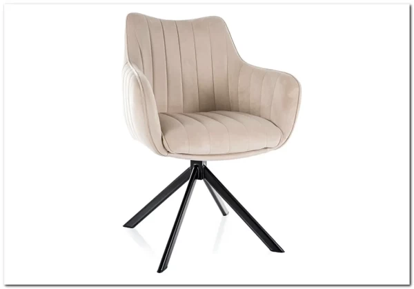 Стул кухонный Signal AZALIA Velvet Bluvel 30 поворотный (светло-бежевый/черный) заказать по цене 20 033 руб. в Перми Стул кухонный Signal AZALIA Velvet Bluvel 30 поворотный (светло-бежевый/черный) заказать по цене 20 033 руб. в Перми