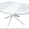 Стол TRENTO 120 HIGH GLOSS STATUARIO Белый мрамор глянцевый, керамика/ белый каркас заказать по цене 73 620 руб. в Перми