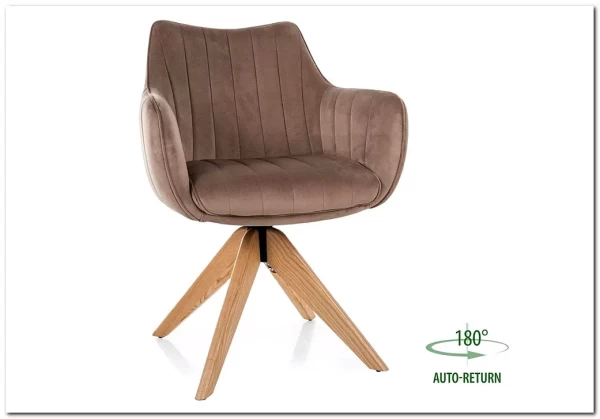 Стул кухонный Signal AZALIA D Velvet Bluvel 40 поворотный (темно-бежевый/дуб) заказать по цене 21 209 руб. в Перми Стул кухонный Signal AZALIA D Velvet Bluvel 40 поворотный (темно-бежевый/дуб) заказать по цене 21 209 руб. в Перми