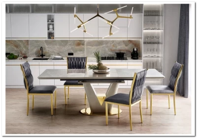 Стул кухонный K436  Halmar (серый/золотой)