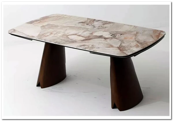 Стол IMBERT 180 GLOSS PATAGONIA, керамика на стекле/ брашированный каркас, цвет медный, ®DISAUR заказать по цене 153 300 руб. в Перми