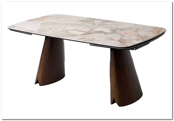 Стол IMBERT 180 GLOSS PATAGONIA, керамика на стекле/ брашированный каркас, цвет медный, ®DISAUR заказать по цене 153 300 руб. в Перми