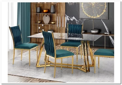 Стул кухонный K436  Halmar (темно-зеленый/золотой)