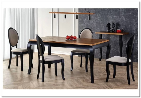 Стол Halmar WINDSOR раскладной (дуб темный/черный) заказать по цене 77 959 руб. в Перми