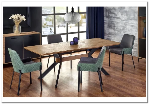 Стол обеденный Halmar BACARDI раскладной (дуб натуральный/черный) заказать по цене 68 560 руб. в Перми