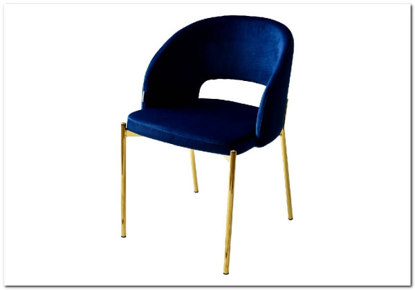 Стул AGNES BLUVEL-86 NAVY BLUE, золотой каркас заказать по цене 4 725 руб. в Перми