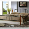 Купить Кровать AT-915 дерево гевея/металл 160*200 (Queen bed), красный дуб/черный с доставкой по России по цене производителя можно в магазине Другая Мебель в Перми