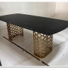 Стол CHIAVARI 220 KL-116 Черный мрамор матовый, итальянская керамика / бронзовый, DISAUR заказать по цене 96 480 руб. в Перми