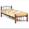 Купить Кровать AT-915 дерево гевея/металл 90*200 (Single bed), красный дуб/черный с доставкой по России по цене производителя можно в магазине Другая Мебель в Перми