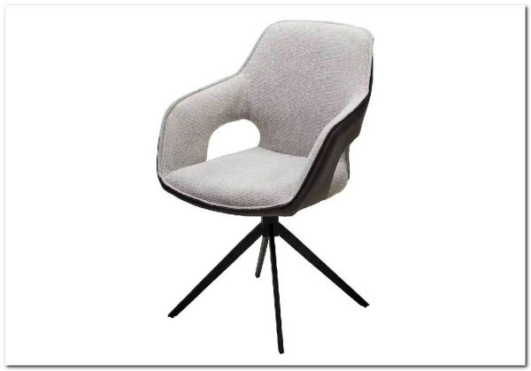 Стул ROCKS 180 град. Светло-серый Enjoy 151, ткань/ темно-серый Maison 95, PU/ черный каркас, DISAUR заказать по цене 0 руб. в Перми
