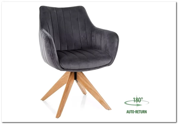 Стул кухонный Signal AZALIA D Velvet Bluvel 14 поворотный (серый/дуб) заказать по цене 21 209 руб. в Перми