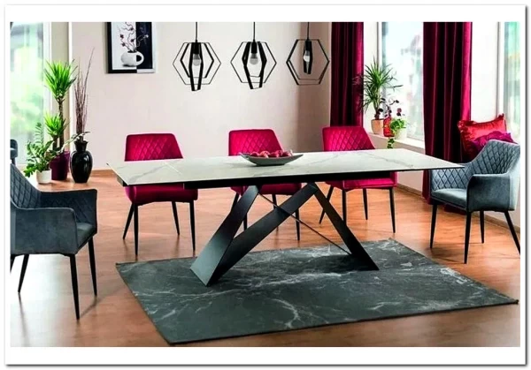 Стол обеденный Signal WESTIN III Ceramic 160 раскладной (белый/черный) заказать по цене 150 318 руб. в Перми