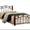 Купить Кровать AT-126 дерево гевея/металл 90*200 (Single bed), красный дуб/черный с доставкой по России по цене производителя можно в магазине Другая Мебель в Перми