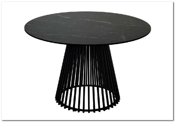 Стол TERNI 120 MATT BLACK MARBLE SOLID CERAMIC Черный мрамор матовый, керамика/Черный каркас заказать по цене 73 250 руб. в Перми
