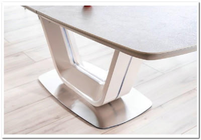 Стол обеденный Signal ARMANI Ceramic 160 раскладной (серый мат)