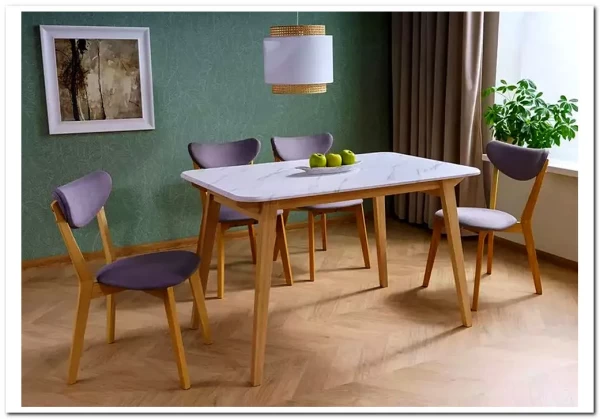 Стол обеденный Signal MARCUS 120 (эффект белого мрамора/дуб) заказать по цене 24 746 руб. в Перми