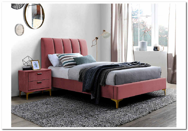 Кровать SIGNAL MIRAGE VELVET 90 античный розовый / золото тк. 185 заказать по цене 52 214 руб. в Перми