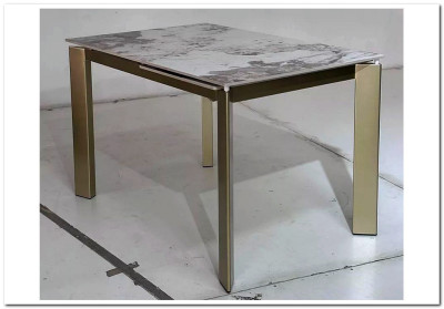 Стол CORNER 120 GLOSS LUXURY PANDORA SOLID CERAMIC / шампань, ®DISAUR