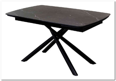 Стол RIVOLI 140 MATT BLACK MARBLE SOLID CERAMIC / BLACK