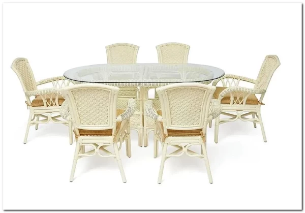 Комплект обеденный "ANDREA GRAND" (стол+6 кресел) TCH White (белый) заказать по цене 216 000 руб. в Перми Комплект обеденный "ANDREA GRAND" (стол+6 кресел) TCH White (белый) заказать по цене 216 000 руб. в Перми