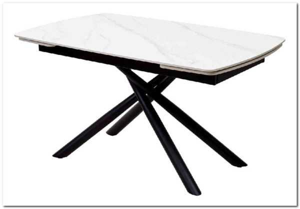 Стол RIVOLI 140 MATT WHITE MARBLE SOLID CERAMIC / BLACK заказать по цене 74 900 руб. в Перми