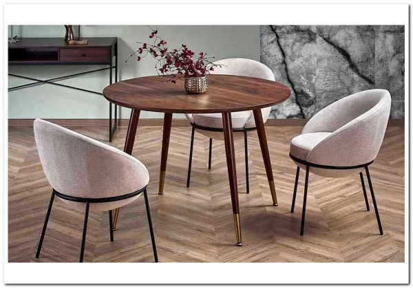 Стол обеденный Halmar DOMENICO 110 (орех/золотой) заказать по цене 24 769 руб. в Перми