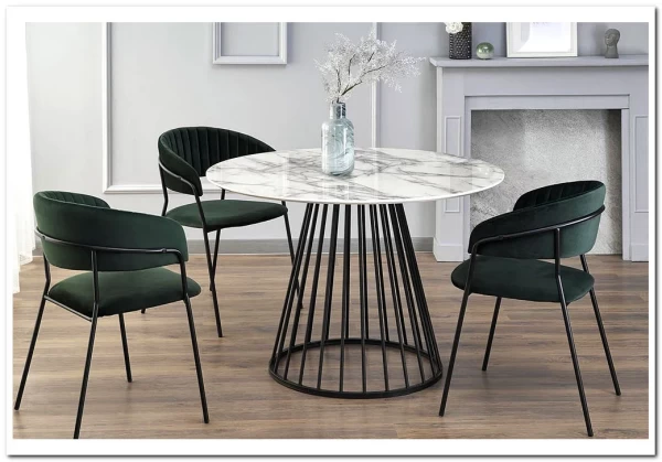 Стол обеденный Halmar BRODWAY белый мрамор/черный заказать по цене 30 047 руб. в Перми