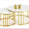 Комплект Halmar MERCURY 3, 2 стола журнальных (белый мрамор/золотой) заказать по цене 57 327 руб. в Перми