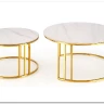 Комплект Halmar MERCURY 3, 2 стола журнальных (белый мрамор/золотой) заказать по цене 57 327 руб. в Перми