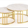 Комплект Halmar MERCURY 3, 2 стола журнальных (белый мрамор/золотой) заказать по цене 57 327 руб. в Перми